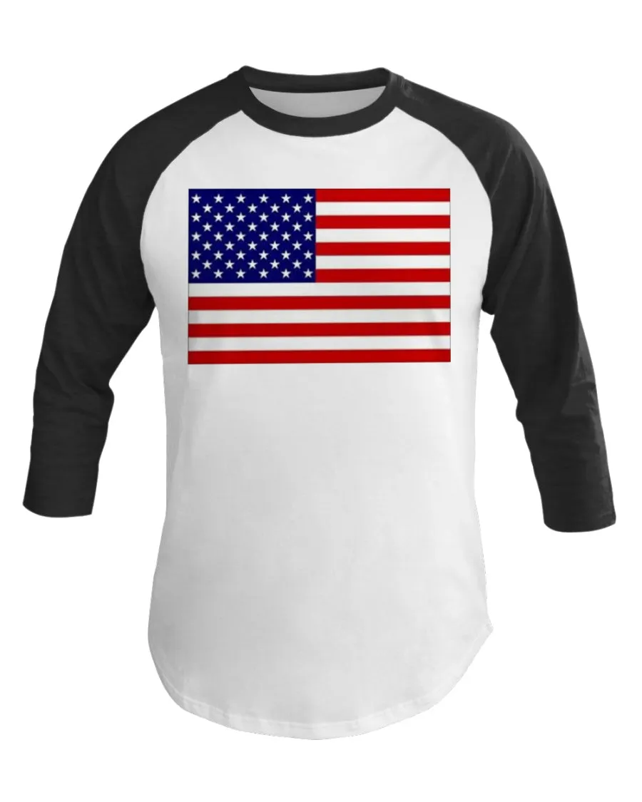 American Flag 3/4 Sleeve Raglan Shirt