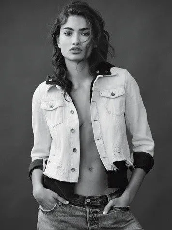 Free People Double Weave Denim Jacket | White Liberty Wash