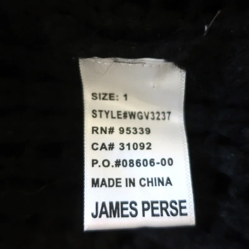 James Perse Open Knit Sweater Black Wool-Blend Size 1 Boxy Pullover