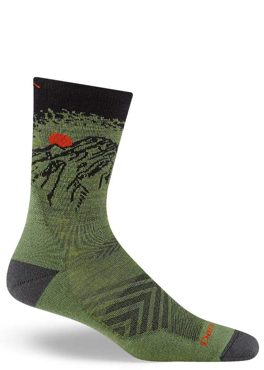 Men's Lichen Vert Ultra-Lightweight Cushioned Wool Socks