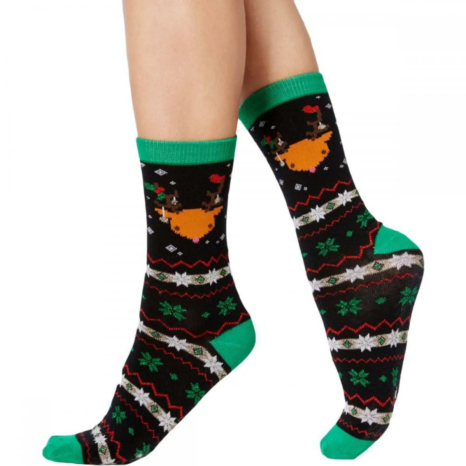 NWT Charter Club Women's Holiday Crew Socks. L18133 9-11