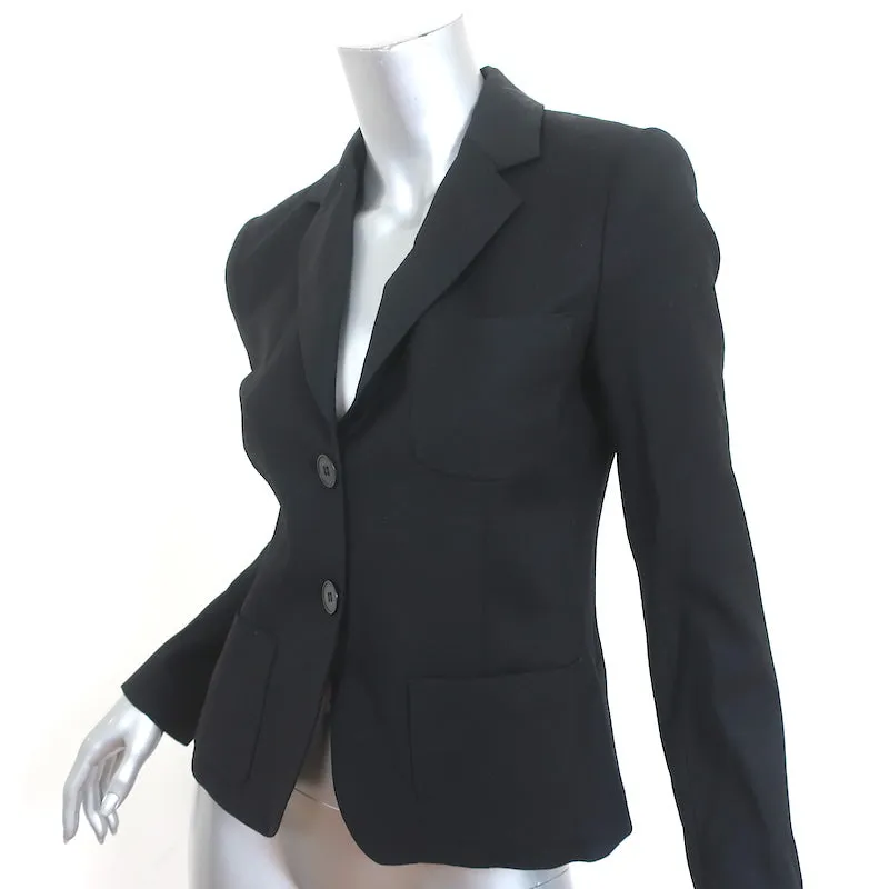 Theory Blazer Nillian Black Stretch Wool Size 4 Two-Button Jacket