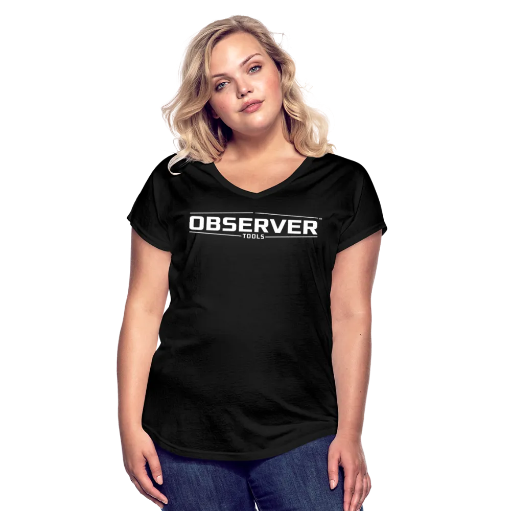 Women's Slim-Fit V-Neck T-Shirt - White Logo